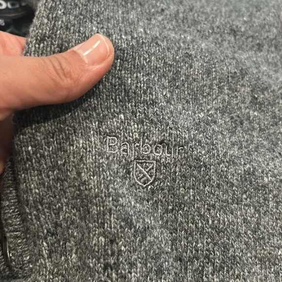 Barbour Tainshill Wool Half Zip Sweater Grey Size S Men’s Knit Jumper NWT Warm